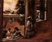 Edgar Degas Children Sat Down in the House Door china oil painting artist